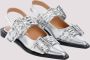 Ganni Metallic Buckle Ballerina Schoenen Gray Dames - Thumbnail 3