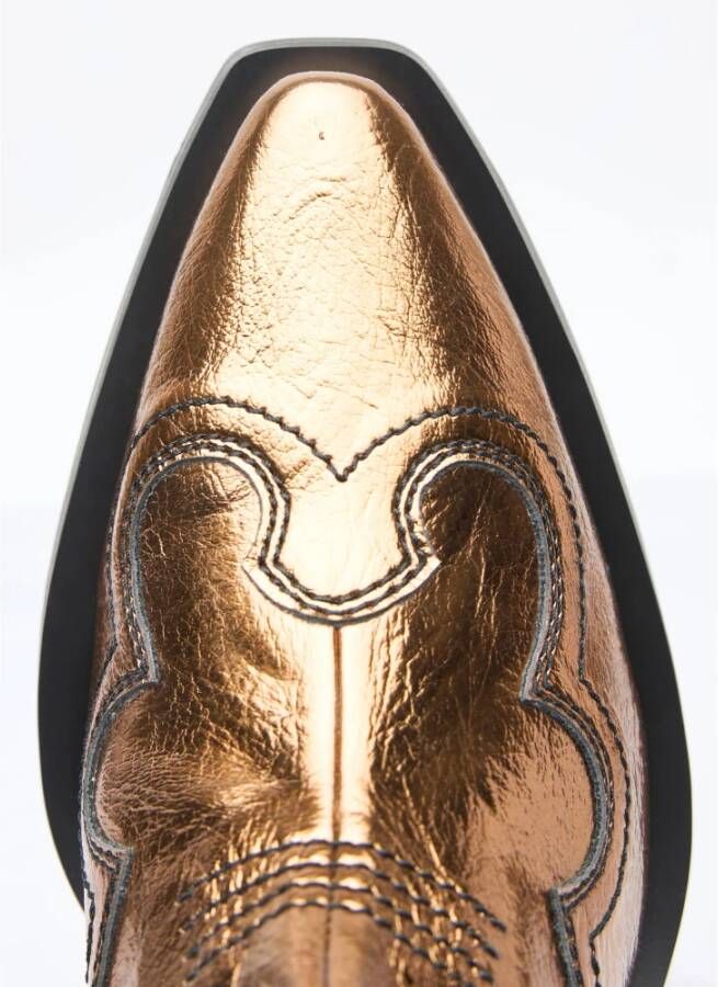 Ganni Metallic Geborduurde Western Laarzen