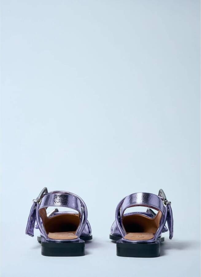 Ganni Metallic Gesp Ballerina Flats
