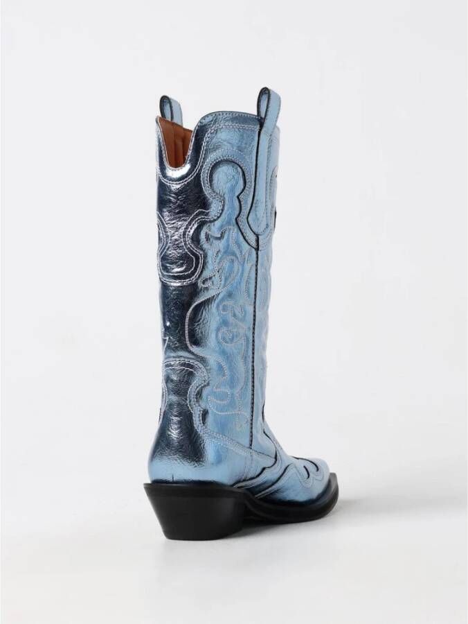Ganni Metallic Western Enkellaarsjes