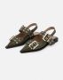 Ganni Chunky Buckle Ballerina Schoenen Green Dames - Thumbnail 5