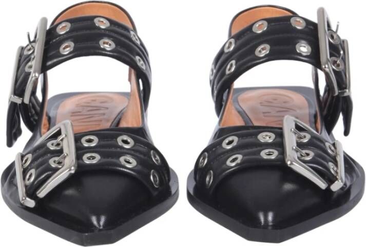 Ganni Platte sandalen Zwart Dames