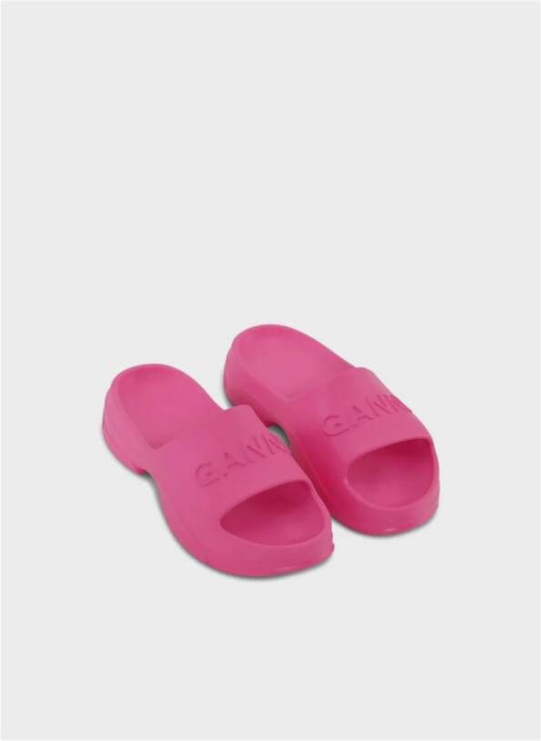 Ganni Pool Slide Sandalen Pink Dames