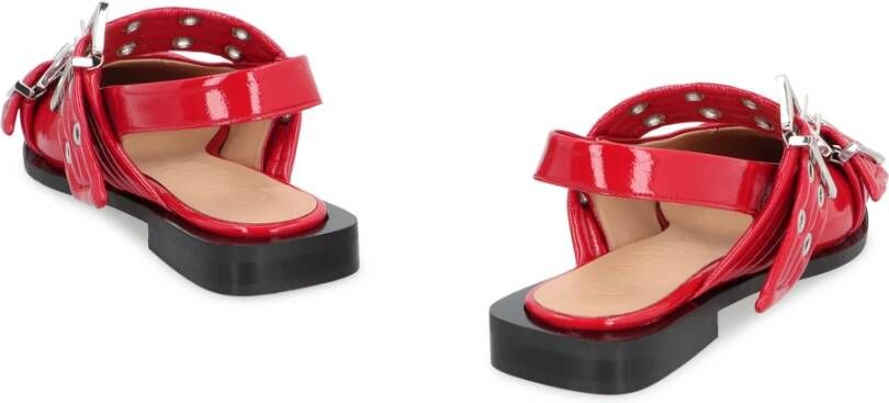 Ganni Puntige Neus Gesp Slingback Pumps