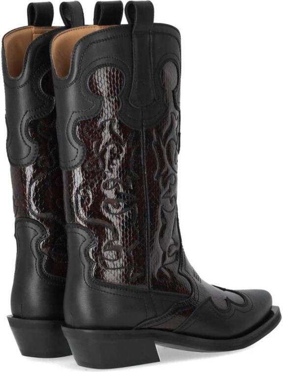 Ganni Reptile Effect Texaanse Laarzen