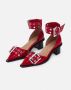 Ganni Rode Open Teen Gesp Pumps Red Dames - Thumbnail 3
