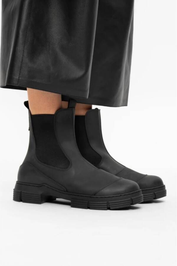 Ganni Rubber ankle boots Zwart Dames