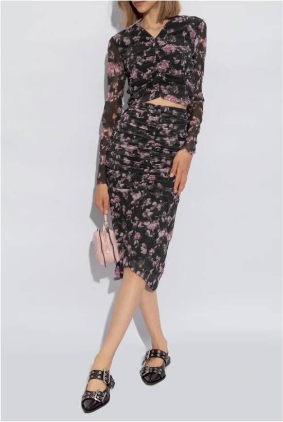 Ganni Ballerina`s met gespen Brown Dames