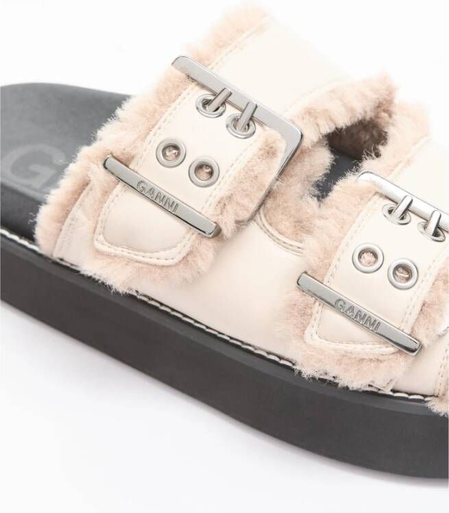 Ganni Sliders Beige Dames