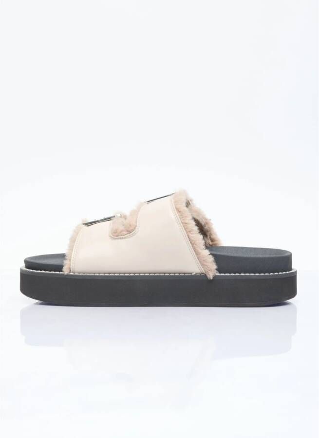 Ganni Sliders Beige Dames