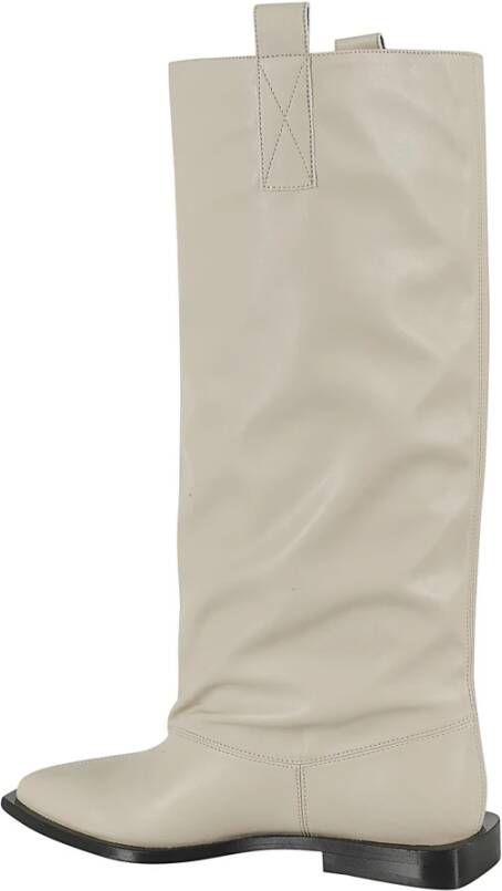 Ganni Slouchy Western Tubular Boot Beige Dames