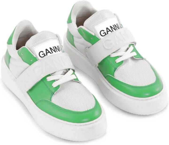Ganni Sneakers Met Klittenband Wit Dames