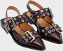 Ganni Bourgondische Feminine Buckle Ballerina Schoenen Red Dames - Thumbnail 9