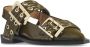 Ganni Chunky Buckle Ballerina Schoenen Green Dames - Thumbnail 2