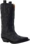 Ganni Zwarte Geborduurde Western Mid-Calf Laarzen Black Dames - Thumbnail 2
