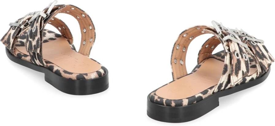 Ganni Verstelbare Slippers met Luipaardmotief