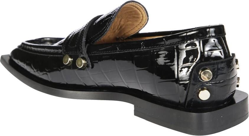 Ganni Vierkante Neus Loafer met Studs