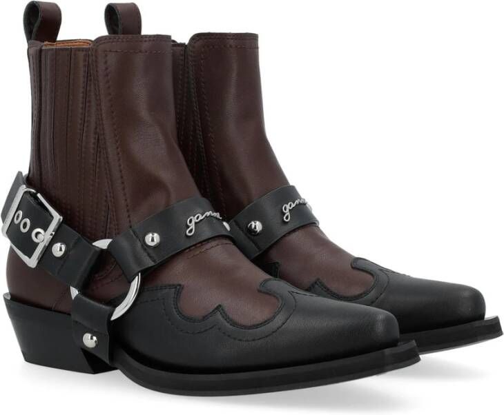 Ganni Fitted Chelsea Western boots Brown Dames