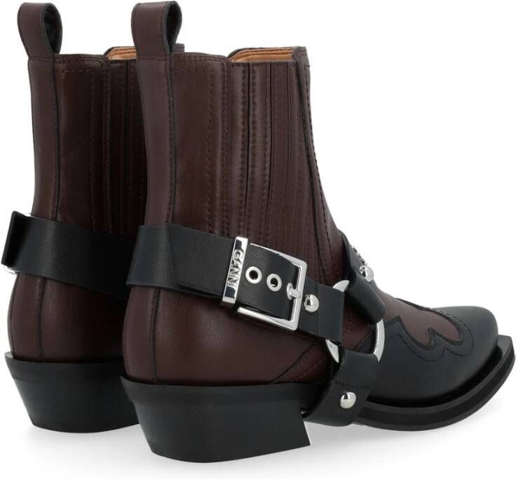 Ganni Fitted Chelsea Western boots Brown Dames