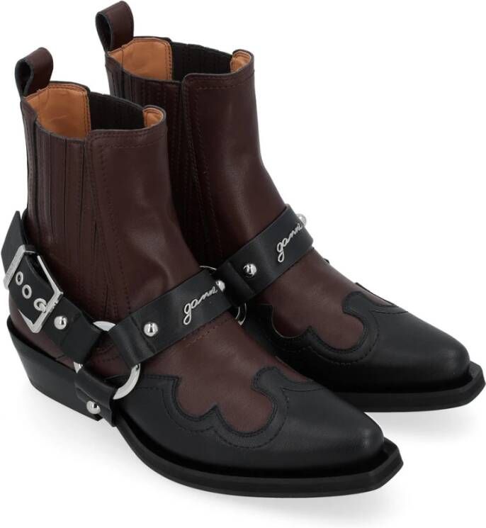 Ganni Fitted Chelsea Western boots Brown Dames