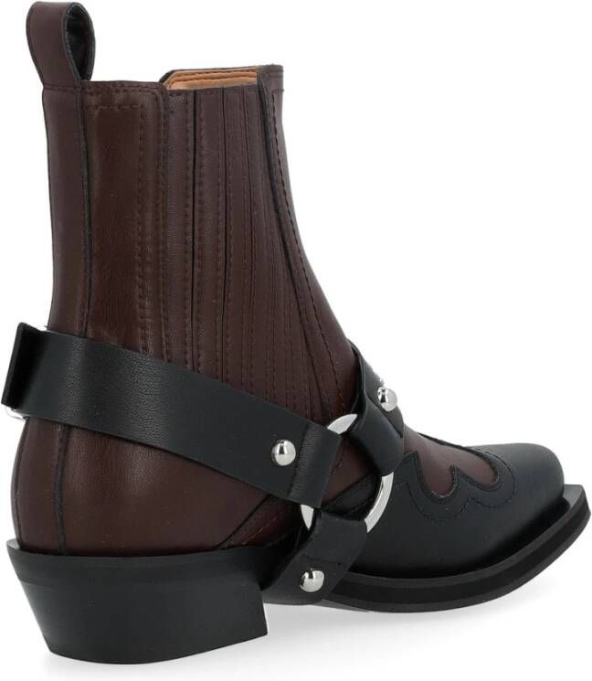 Ganni Fitted Chelsea Western boots Brown Dames
