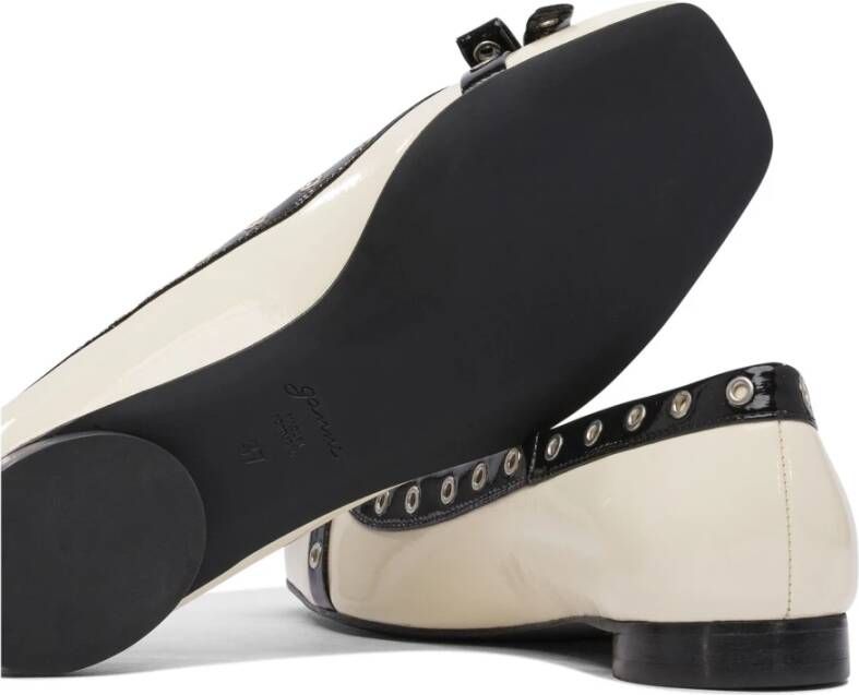 Ganni Witte Ballerina Flats met Strikdetail