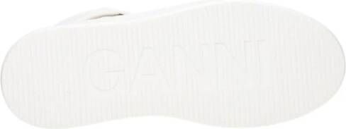 Ganni Witte Leren Sneakers met Klittenbandsluiting