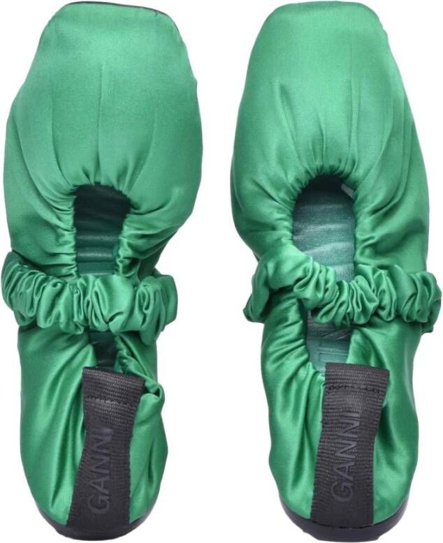 Ganni Zijden Ballerina Schoenen Rubberen Zool