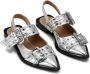 Ganni Metallic Buckle Ballerina Schoenen Gray Dames - Thumbnail 3