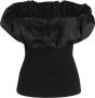 Ganni Zwart Melange Gebreide Boothals Top - Thumbnail 2
