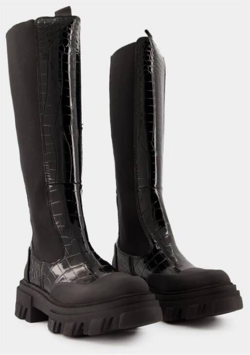 Ganni Zwarte Chelsea Boots met Profielzool Black Dames