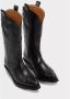 Ganni Zwarte Geborduurde Western Mid-Calf Laarzen Black Dames - Thumbnail 15