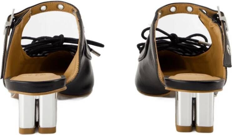 Ganni Zwarte Eyelets Sandalen Synthetisch Leer