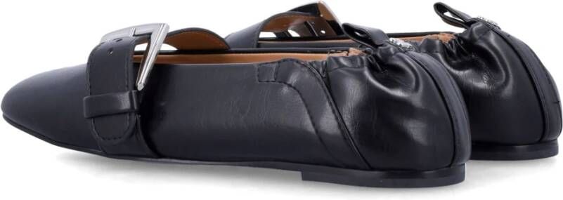Ganni Zwarte Gesloten Ballerina's Aw25