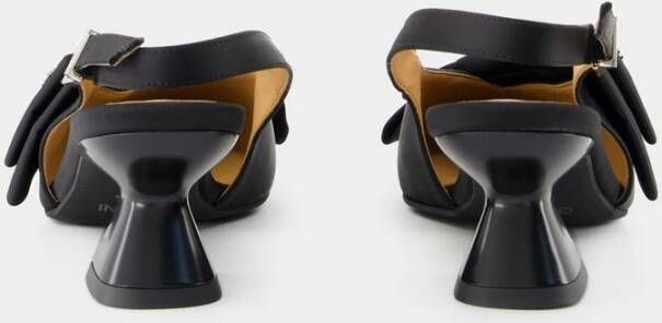 Ganni Zwarte Kitten Pumps Glad kalfsleer