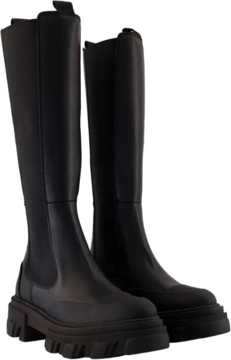 Ganni Zwarte Leren Chelsea Boots