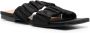 Ganni Zwarte platte sandalen met logo Black Dames - Thumbnail 2