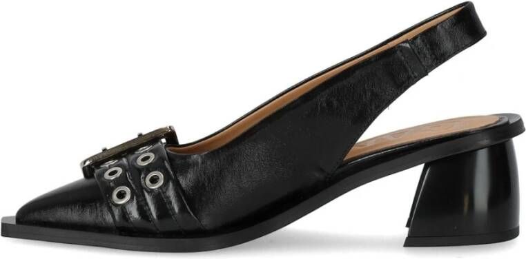 Ganni Zwarte Slingback Pumps met Gesp Black Dames