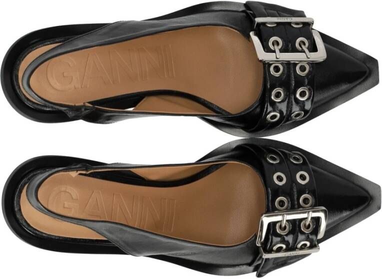 Ganni Zwarte Slingback Pumps met Gesp Black Dames