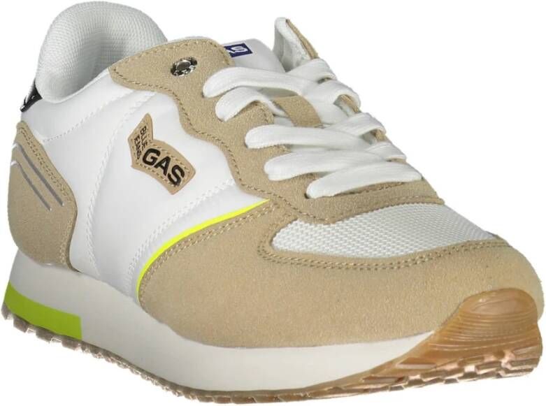 GAS Sportieve Vetersneakers Wit Contrastdetails Multicolor Heren