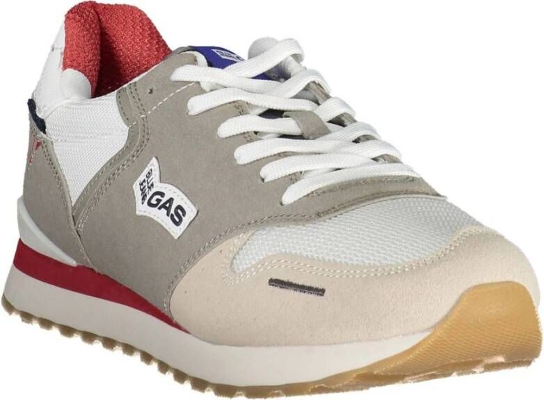 GAS Sportieve witte vetersneakers met contrastdetails Multicolor Heren
