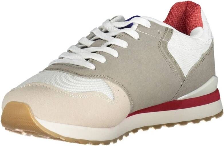 GAS Sportieve witte vetersneakers met contrastdetails Multicolor Heren