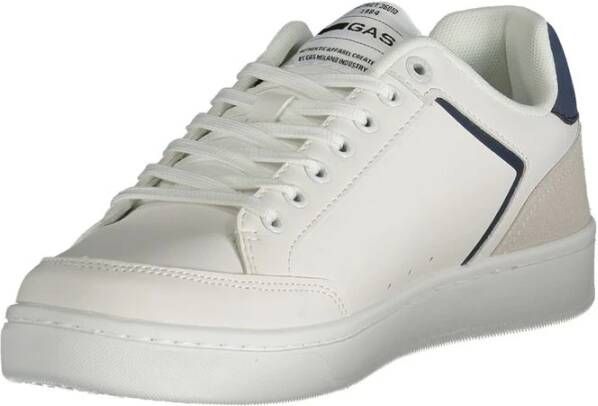 GAS Witte Polyester Sneaker met Blauwe Accents