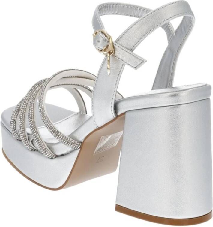 Gattinoni Zilveren Hoge Hak Sandalen Verhogen Stijl