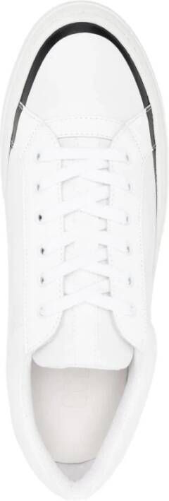Gcds Witte Leren Logo Sneakers White Heren
