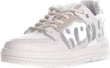 Gcds Witte Leren Sneakers Rubberen Zool