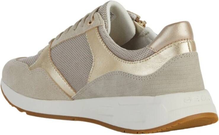 Geox Beige Casual Textiel Sneakers met 4cm Rubberen Zool Beige Dames