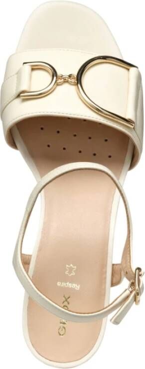 Geox Beige Platte Sandalen voor Vrouwen
