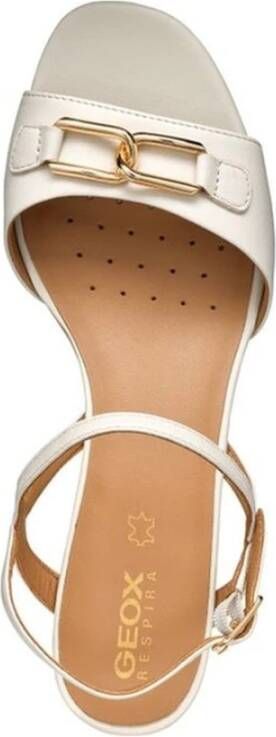 Geox Beige Platte Sandalen voor Vrouwen Beige Dames