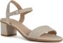 Geox Beige Platte Sandalen voor Vrouwen Beige Dames - Thumbnail 4